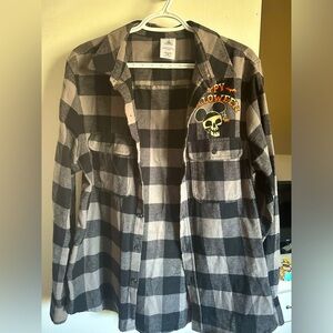 Disney Halloween Plaid button up
